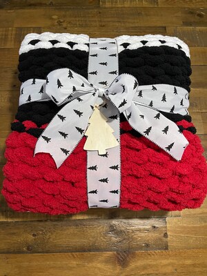 Chunky Cozy Plush Handmade Handknit Chenille Blankets Throws - image3